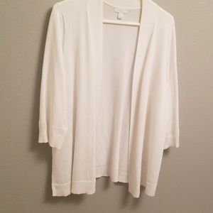 White open-front cardigan